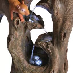 Primrose Squirrel Tree Water Feature Cascade Natural Wood Effect Garden in Stone - thumbnail 6