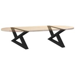 Berkfield Home Coffee Table Legs 2 pcs Black 70x(30-31.3) cm Steel - thumbnail 8