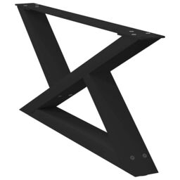 Berkfield Home Coffee Table Legs 2 pcs Black 70x(30-31.3) cm Steel - thumbnail 4