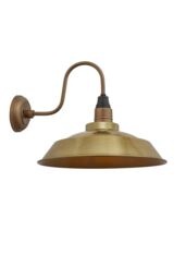 Industville Swan Neck Step Wall Light, 16 Inch, Brass in Bronze