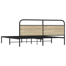 Berkfield Home Metal Bed Frame without Mattress Sonoma Oak 180x200 cm Super King in Brown - thumbnail 6
