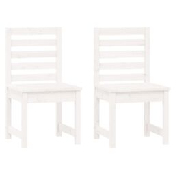 Berkfield Home 3 Piece Garden Bistro Set White Solid Wood Pine - thumbnail 6
