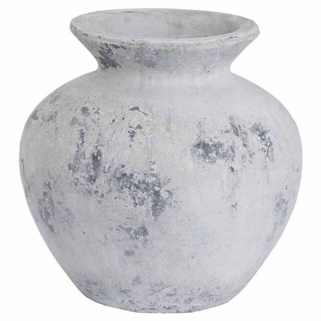 Lemon Pavilion Furniture and Decor Darcy Antique White Vase - Ceramic - L31 x W31 x H30 cm - Stone - image 1