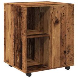 Berkfield Home Rolling Cabinet Old Wood 60x53x72 cm Engineered Wood in Brown - Size: 60 x 53 x 72 cm - thumbnail 7