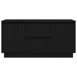 Berkfield Home TV Cabinet with LED Lights Black Oak 100x41x50 cm - Size: 100 x 41 x 50 cm - thumbnail 7