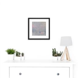Artery8 Monet Claude Charing Cross Bridge Crossed 8X8 Inch Square Wooden Framed Wall Art Print Picture with Mount in Black - thumbnail 2