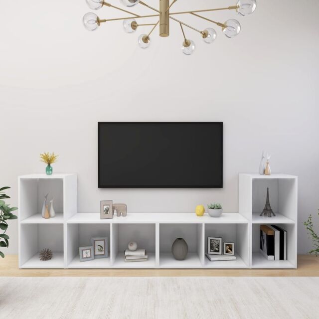 Berkfield Home TV Cabinets 4 pcs White 72x35x36.5 cm Engineered Wood - image 1