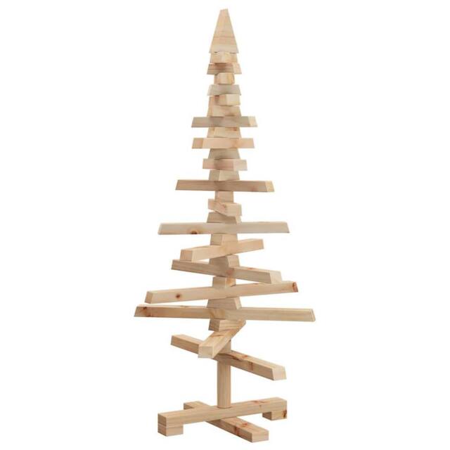 Berkfield Home Wooden Christmas Tree for Decoration 90 cm Solid Wood Pine in Brown - image 1