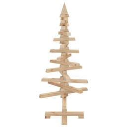 Berkfield Home Wooden Christmas Tree for Decoration 90 cm Solid Wood Pine in Brown - thumbnail 5