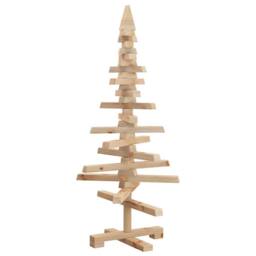 Berkfield Home Wooden Christmas Tree for Decoration 90 cm Solid Wood Pine in Brown