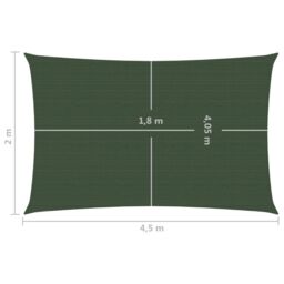 Berkfield Home Sunshade Sail 160 g/m ² Dark Green 2x4.5 m HDPE - thumbnail 6