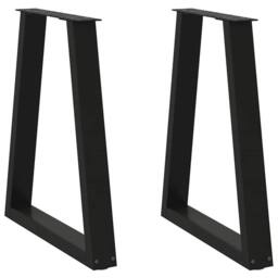 Berkfield Home Coffee Table Legs V-Shape 2 pcs Black 60x(72-73) cm Steel - thumbnail 2