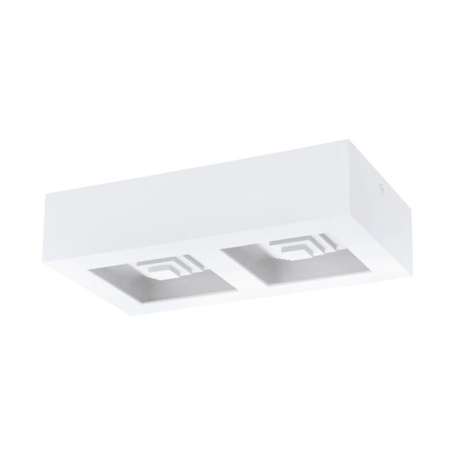 Loops Wall / Ceiling Light Modern White Box Lamp 255mm x 140mm 6.3W Built in LED - image 1
