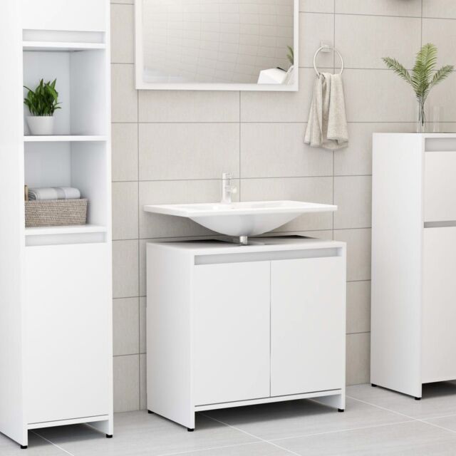 Berkfield Home Bathroom Cabinet White 60x33x61 cm Engineered Wood - Size: 60 x 33 x 61 cm - image 1