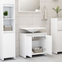 Berkfield Home Bathroom Cabinet White 60x33x61 cm Engineered Wood - Size: 60 x 33 x 61 cm - thumbnail 3
