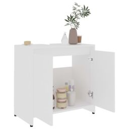 Berkfield Home Bathroom Cabinet White 60x33x61 cm Engineered Wood - Size: 60 x 33 x 61 cm - thumbnail 4
