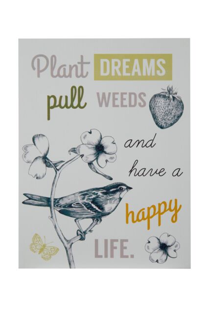 Orsina Artist's Garden Wall Plaque, Rustic Wooden Sign With Floral Art-Inspired Design, Soft Pastel Tones - image 1