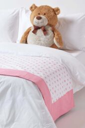 Homescapes Cotton Heart Decorative Sofa Throw in Pink - Size: 150 cm x 200 cm - thumbnail 6