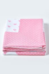 Homescapes Cotton Heart Decorative Sofa Throw in Pink - Size: 150 cm x 200 cm - thumbnail 2