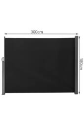Living and Home 3 x 1.8m Retractable Privacy Side Awning - UV Waterproof Wall-Mounted Shade for Patio, Balcony & Garden, Grey - thumbnail 6