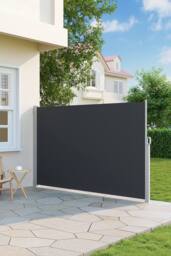 Living and Home 3 x 1.8m Retractable Privacy Side Awning - UV Waterproof Wall-Mounted Shade for Patio, Balcony & Garden, Grey - thumbnail 2