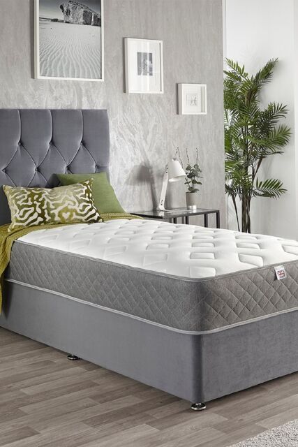 Aspire Cool Touch Diamond Memory Foam & Bonnell Spring Hybrid Mattress in White - Size: Small Single - image 1