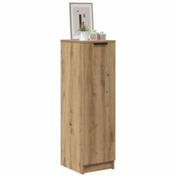 Berkfield Home Shoe Cabinet Artisan Oak 29.5x35x100.5 cm Engineered Wood in Brown - thumbnail 2