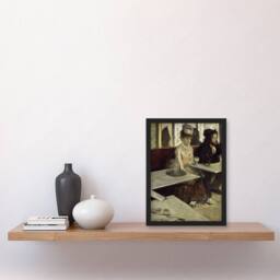 Artery8 Edgar Degas Framed Wall Art Print In a Cafe Absithe Drinkers Painting in Grey - Size: A4 - thumbnail 2