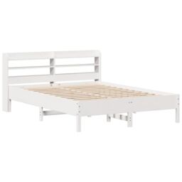 Berkfield Home Bed Frame without Mattress White 150x200 cm King Size Solid Wood Pine - thumbnail 3