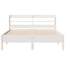Berkfield Home Bed Frame without Mattress White 150x200 cm King Size Solid Wood Pine - thumbnail 4