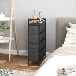 HOMCOM Narrow 4 Drawer Dresser with Steel Frame, Chest of Drawers, Black