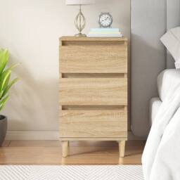 Berkfield Home Bedside Cabinet Sonoma Oak 40x35x70 cm Engineered Wood in Light Oak - Size: 40 x 35 x 70 cm - thumbnail 2