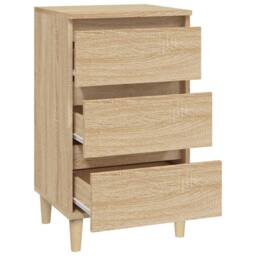 Berkfield Home Bedside Cabinet Sonoma Oak 40x35x70 cm Engineered Wood in Light Oak - Size: 40 x 35 x 70 cm - thumbnail 7