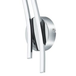 Eglo Valmora Chrome & Clear Metal Integrated LED Wall Light in Metallic Silver - thumbnail 4
