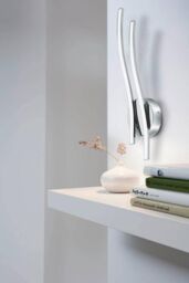 Eglo Valmora Chrome & Clear Metal Integrated LED Wall Light in Metallic Silver - thumbnail 2