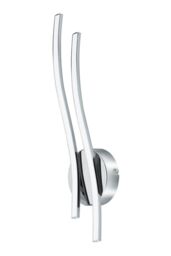 Eglo Valmora Chrome & Clear Metal Integrated LED Wall Light in Metallic Silver - thumbnail 1
