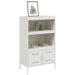 Berkfield Home Highboard White 68x39x113 cm Steel - Size: 68 x 39 x 113 cm - thumbnail 4