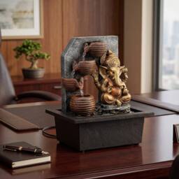 Spector Tabletop Water Fountain, Indoor, Garden, Fountains, LED, Resin, Bronze - thumbnail 3