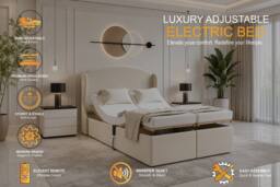 SOFT SNOOZE BEDS Chester Wings Electric Adjustable Mobility Bed with Mattress in Silver - Size: Small Double - thumbnail 6