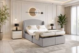 SOFT SNOOZE BEDS Chester Wings Electric Adjustable Mobility Bed with Mattress in Silver - Size: Small Double - thumbnail 1