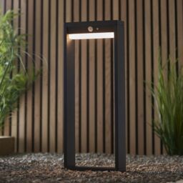 Loops 500mm Slim Outdoor Bollard Post Light PIR Sensor Textured Black & White Diffuser - thumbnail 5
