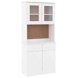 Berkfield Home Highboard ALTA White 77x35x165 cm Solid Wood Pine - Size: 77 x 35 x 165 cm - thumbnail 1