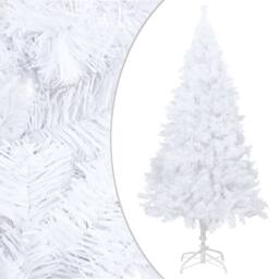Berkfield Home Artificial Pre-lit Christmas Tree with Ball Set White 210 cm PVC - thumbnail 2