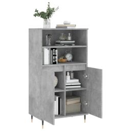 Berkfield Home Highboard Concrete Grey 60x36x110 cm Engineered Wood - Size: 60 x 36 x 110 cm - thumbnail 4