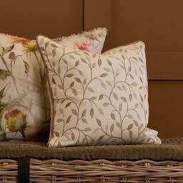 Voyage Maison Cervino Piped Jacquard Cushion in Natural - Size: 43 cm x 43 cm - thumbnail 1