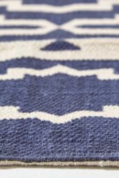 Homescapes Halmstad Scandi Style Cotton Printed Rug, 66 x 200 cm in Blue - Size: 66 cm x 200 cm - thumbnail 4