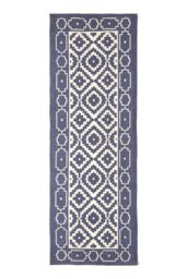 Homescapes Halmstad Scandi Style Cotton Printed Rug, 66 x 200 cm in Blue - Size: 66 cm x 200 cm - thumbnail 2