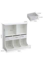 Living and Home Three Story Open Toy Clothing and Book Storage Cabinet in White - thumbnail 6