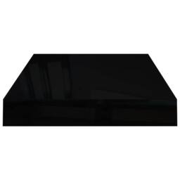 Berkfield Home Durable Floating Wall Shelves 2 pcs High Gloss Black 40x23x3.8 cm MDF - thumbnail 6