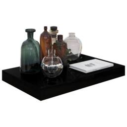 Berkfield Home Durable Floating Wall Shelves 2 pcs High Gloss Black 40x23x3.8 cm MDF